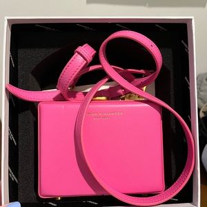Brandon Blackwood Mini Kendrick Trunk | Hot Pink Leather w/ Brass Hardware NWT